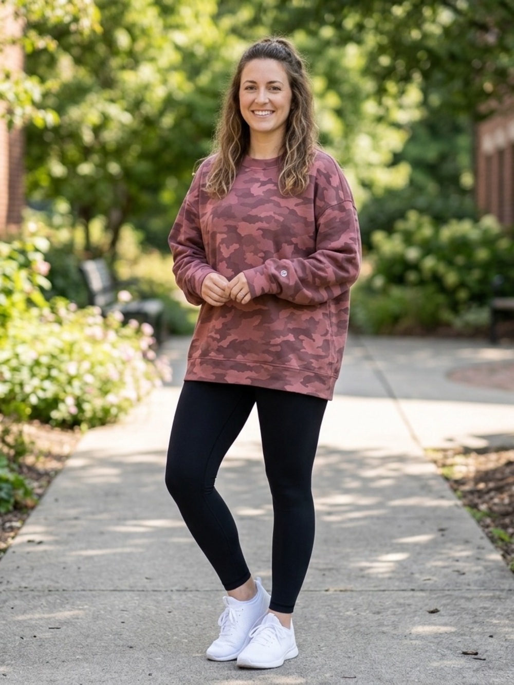 Lululemon Perfectly Oversized Crew the Heritage 365 Camo Brier Rose Multi‎ Print